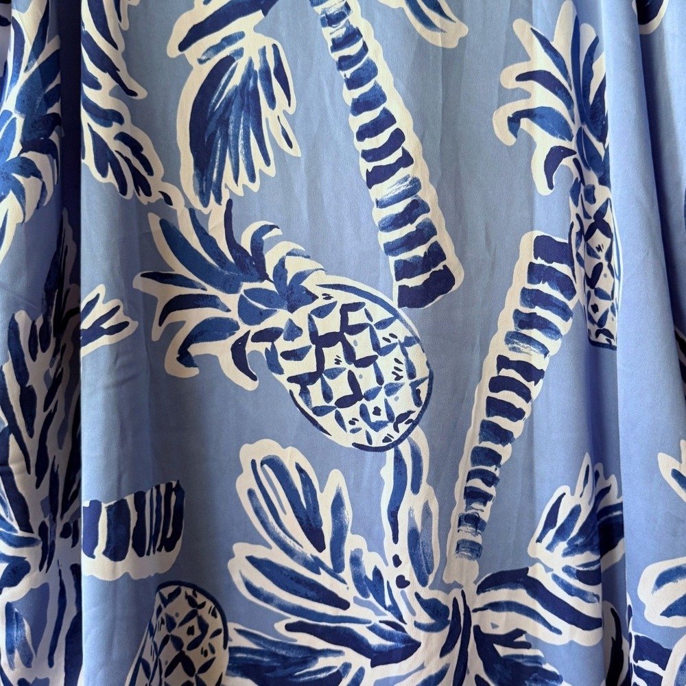 Van Winkle & Co Painted Palm Dolman Sleeve Caftan Dress, Blue White, XL (NWT) - Picture 5 of 13